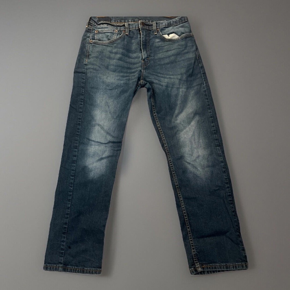 Levis 505 Jeans Mens Blue Regular Straight Medium Wash Denim Jeans Size 34x30